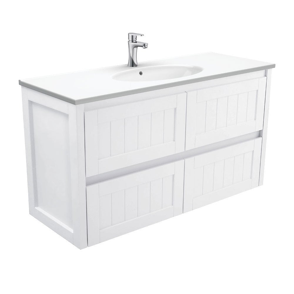 FIENZA HAMPTON 1200 WALL HUNG VANITY WITH ROTONDO CERAMIC TOP