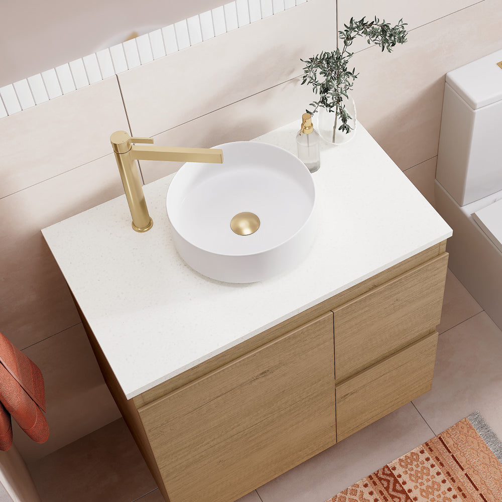 Fienza Roman Sand Silica Free Stone Vanity Benchtop, Rectangular Full Depth