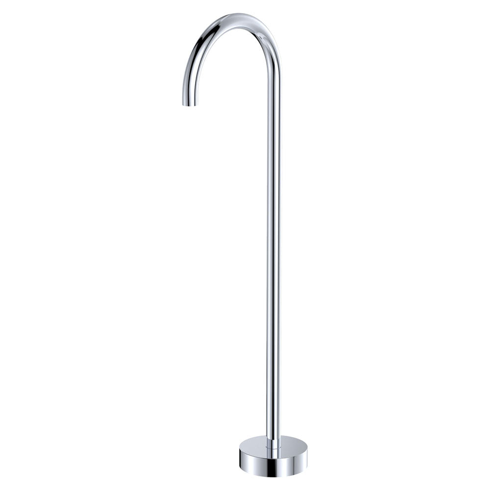 Fienza Kaya Gooseneck Floor Mounted Bath Outlet, Chrome