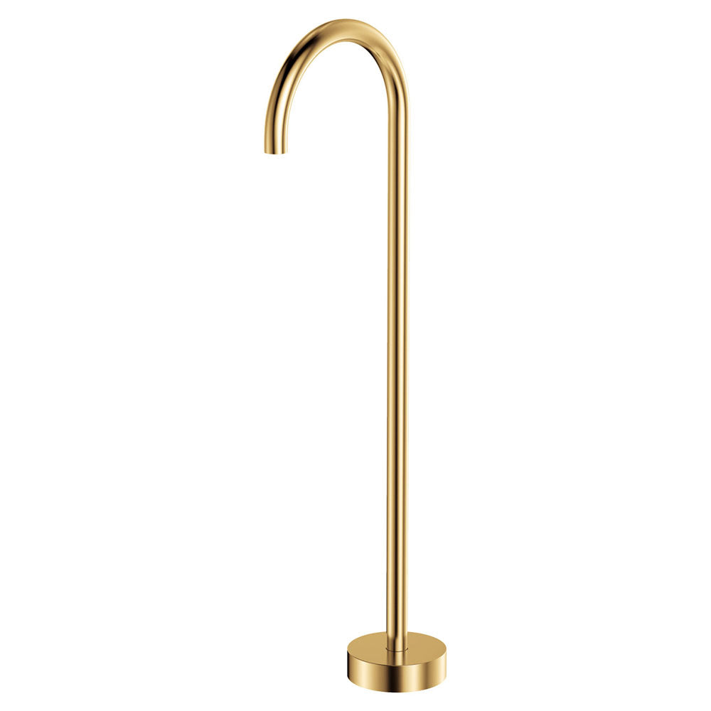Fienza Kaya Gooseneck Floor Mounted Bath Outlet, Urban Brass