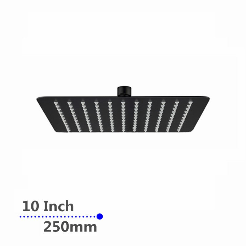 Aquaperla 250mm 10" Stainless Steel 304 Black Super-slim Square Rainfall Shower Head