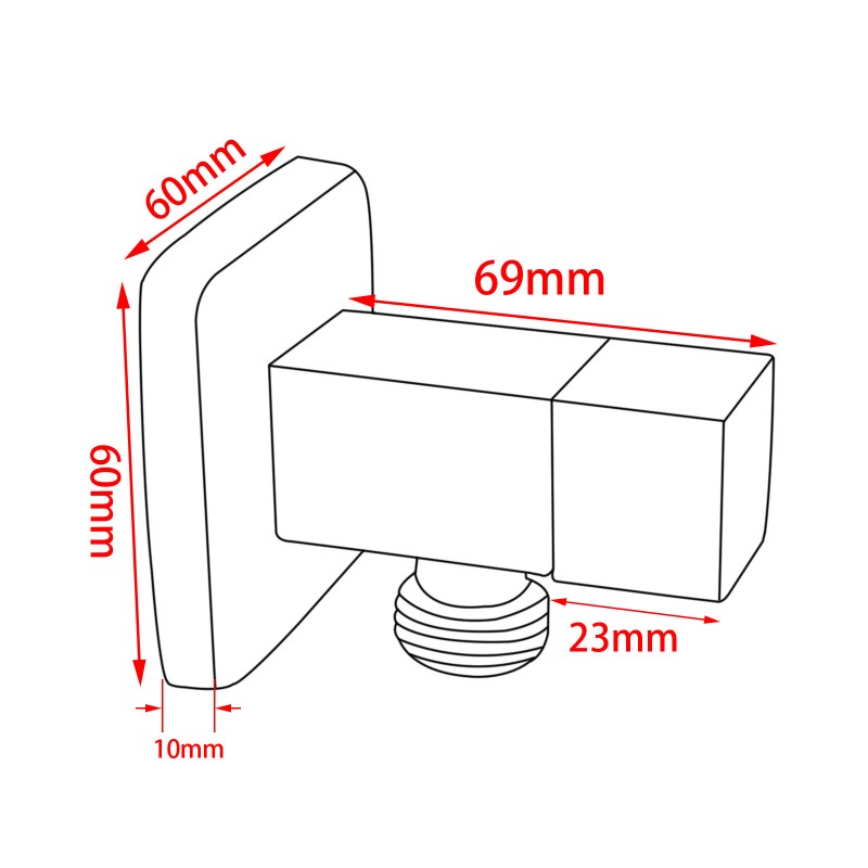 Laundry Square 1/4 Turn Washing Machine Stop Tap Pair
