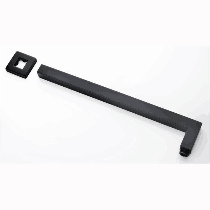 Aquaperla Square Aqua Black Wall Mounted Shower Arm 400mm