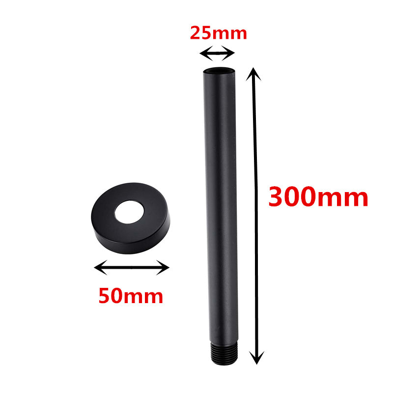 Aquaperla Round Black Ceiling Shower Arm 300mm