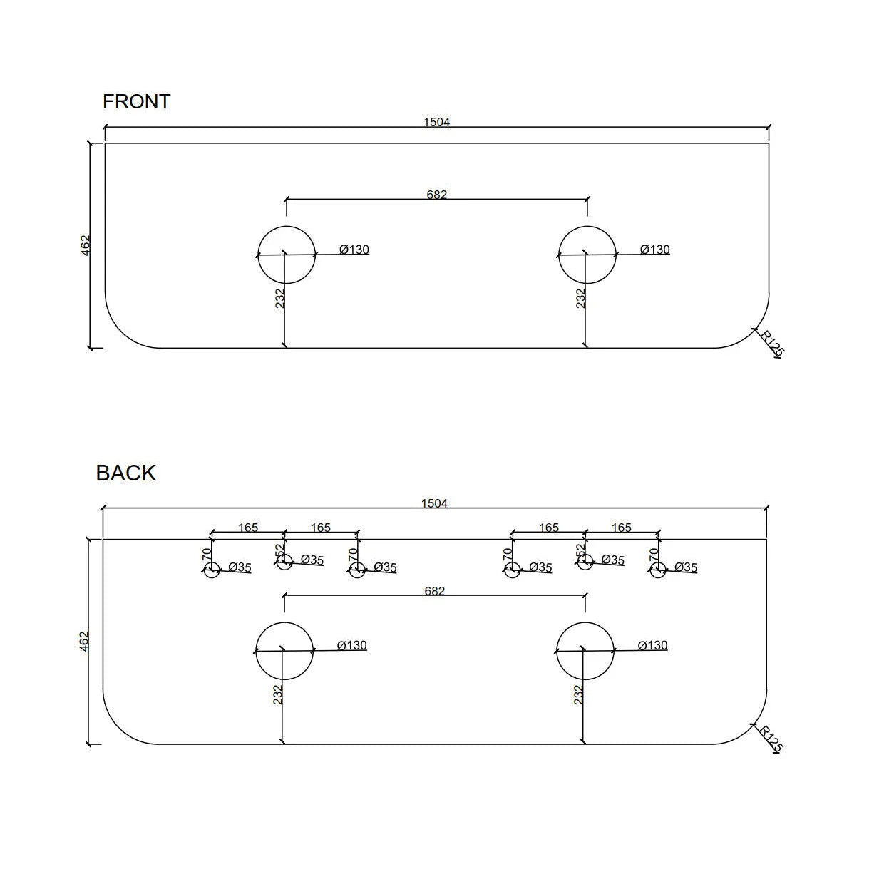 Rome Fluted Groove 1500mm Wall-Hung Cabinet - Matt White