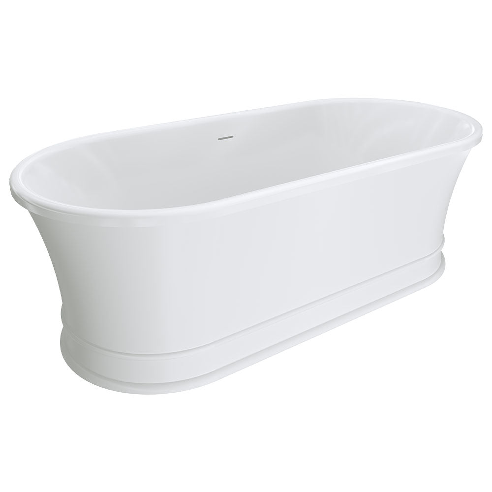 Fienza 1700mm Lillian Federation Freestanding Solid Surface Matte Exterior Acrylic White interior Bath