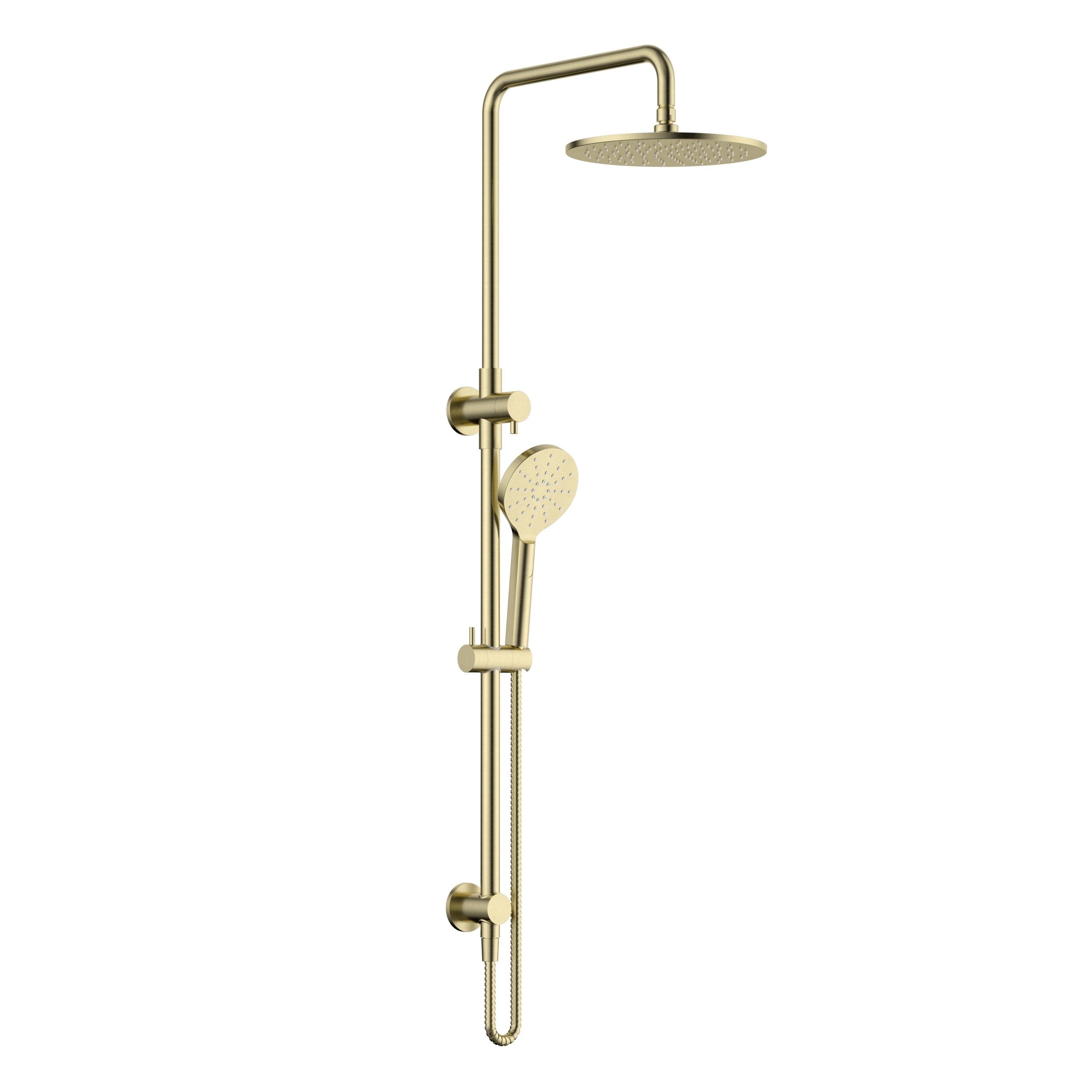 Modern National 2 in 1 Star Luxury Twin Rail Shower System Brushed Gold Bronze