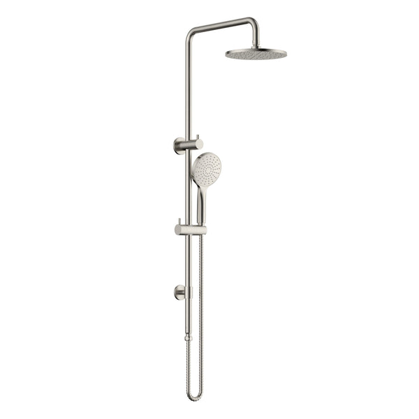 Ovia Brushed Nickel Trade 2 in 1 Twin Rail Shower System