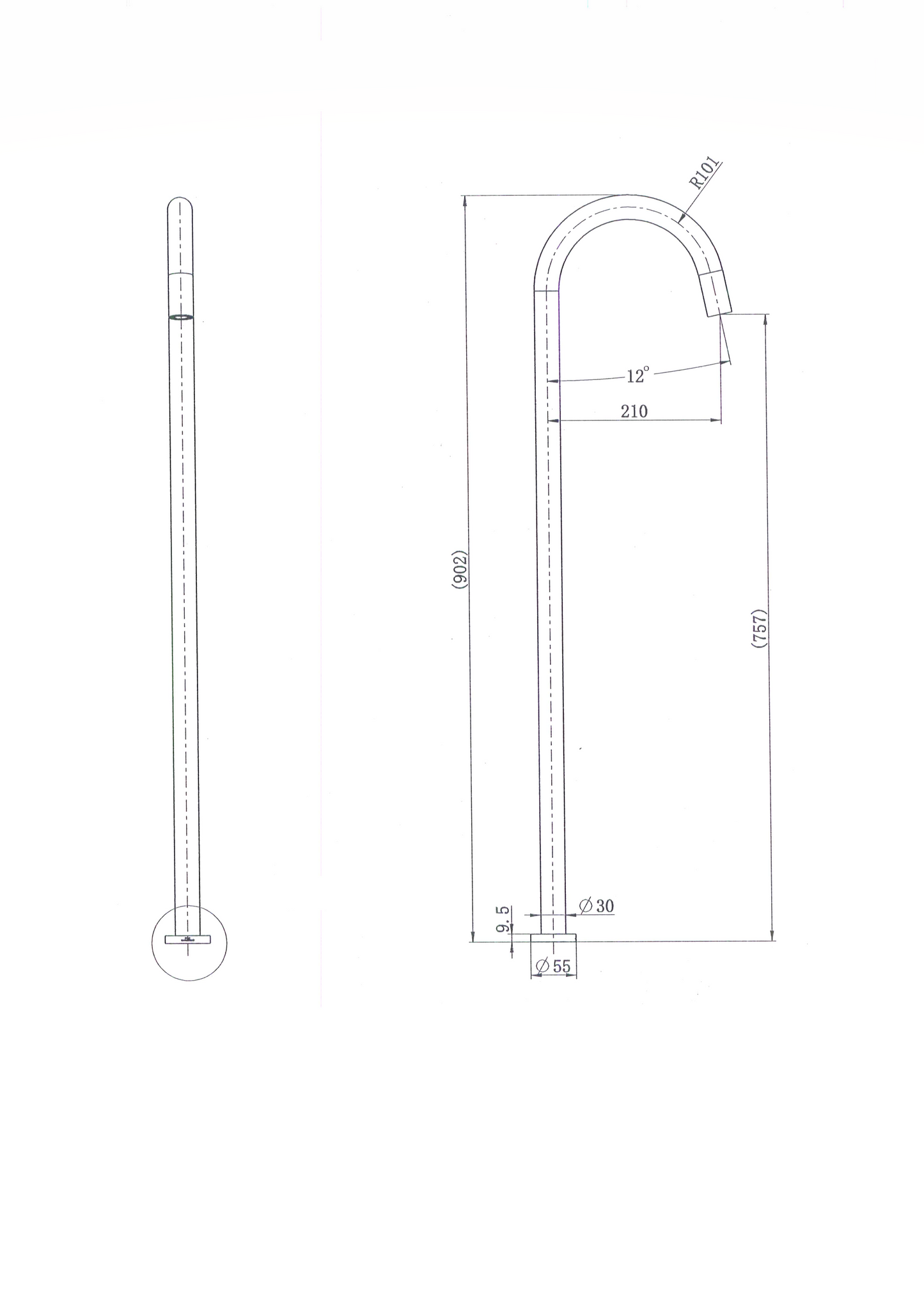 Modern National Star Freestanding Bath Spout Chrome - Clearance