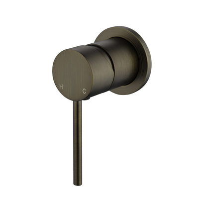 Star Mini Wall Shower Mixer 60mm Antique Brass