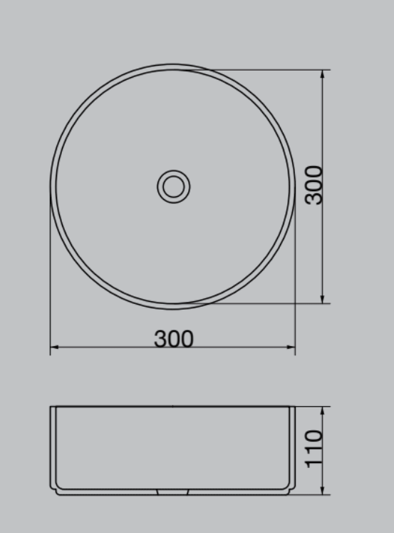 Ovia 300x300x110mm Mini Round Counter Top Basin Gloss White