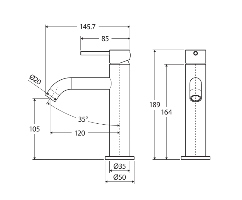 Fienza Kaya Basin Mixer Urban Brass Brushed Gold