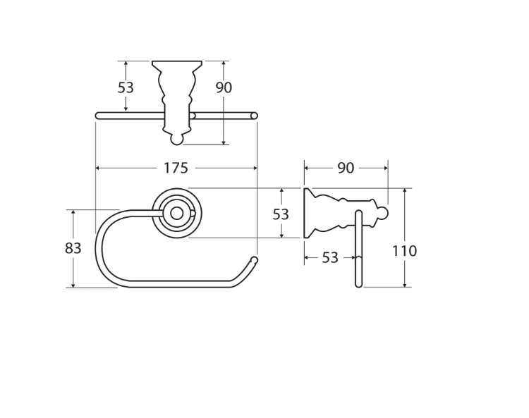 Lillian Toilet Roll Holder, Urban Brass