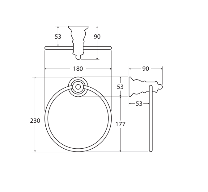 Lillian Towel Ring, Urban Brass