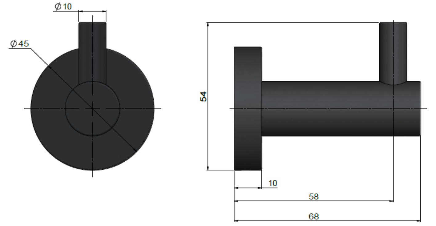 Meir Round Robe Hook - Shadow