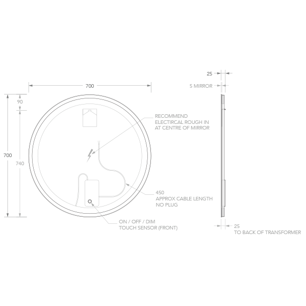 ADP Shine Mirror 700mm