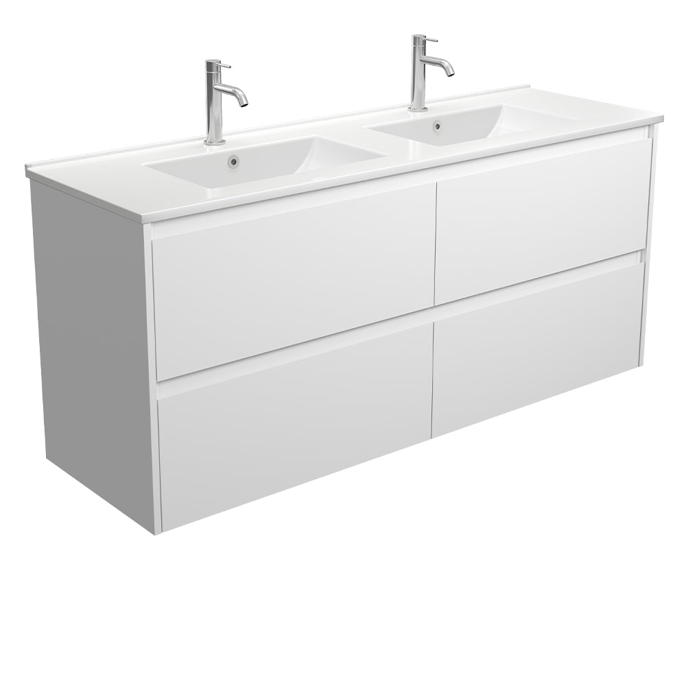 Fienza Amato 1500mm Wall-Hung Vanity Satin White