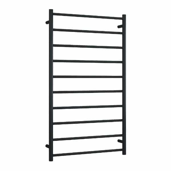 SR69MB Matt Black Straight Round Heated Ladder Rail