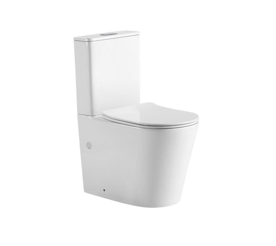 Zero Extra High Rimless Whirlpool Flushing Two-pieces Back to Wall Toilet Suite