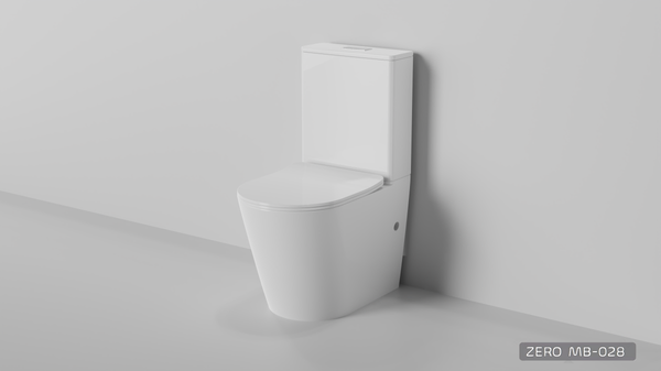 Zumi Zero Extra High Rimless Whirlpool Flushing Two-pieces Back to Wall Toilet Suite