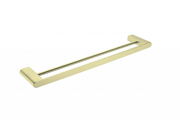 Nero Bianca Double Towel Rail 600mm Brushed Gold