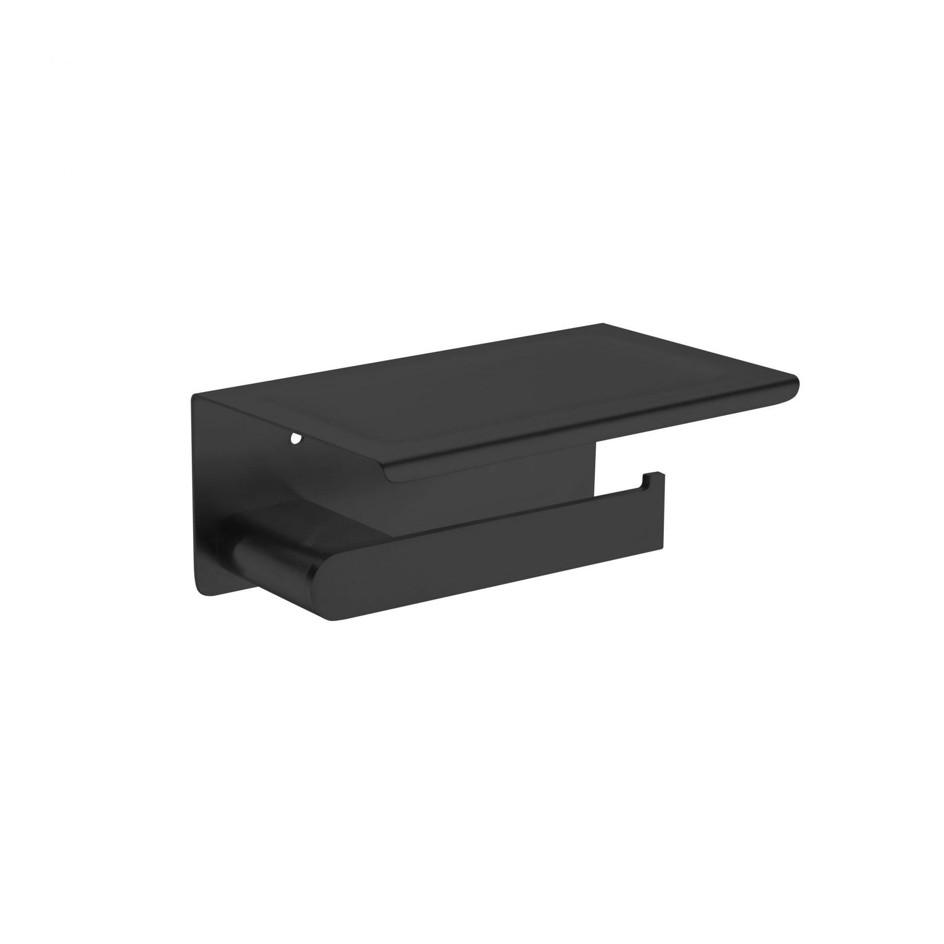 Nero Bianca Toilet Paper Holder with Phone Shelf Matte Black