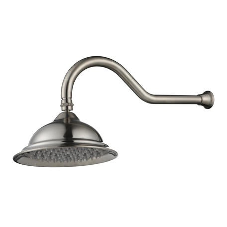 Modern National Bordeaux Shower Arm and Rose Brushed Nickel