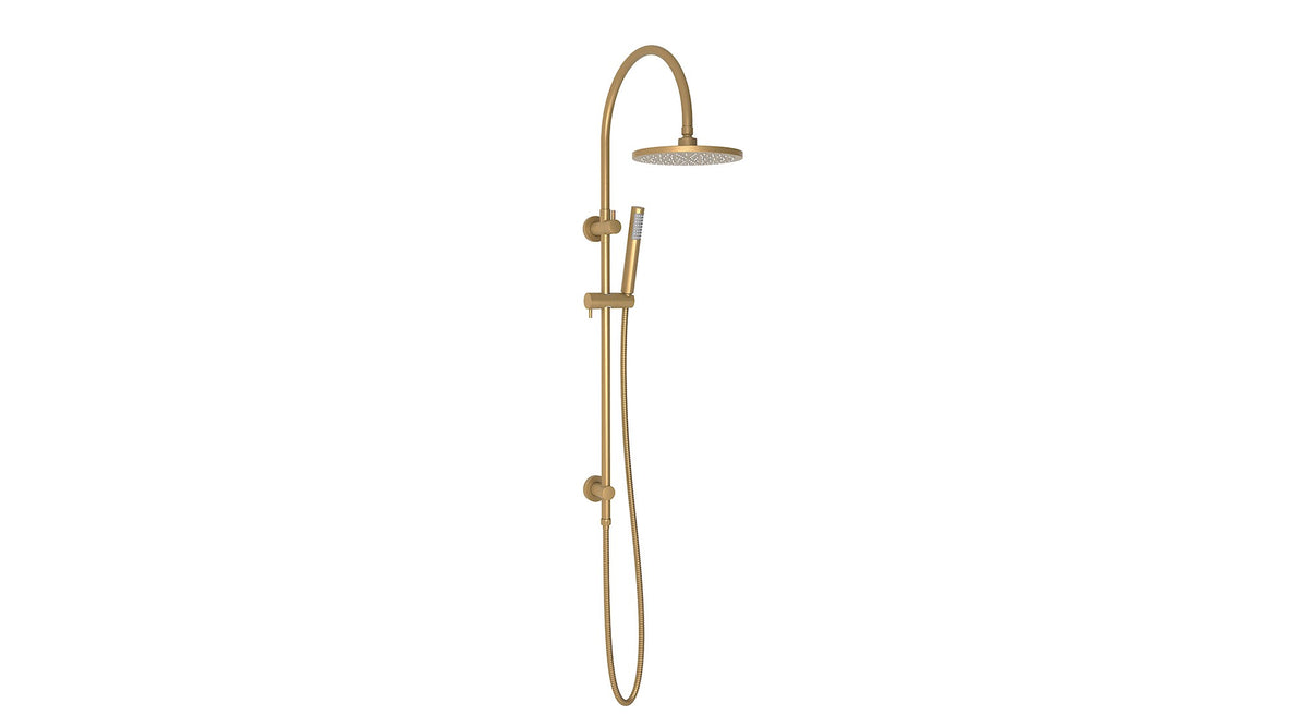 ADP Soul Gooseneck Twin Shower Set Brushed Brass