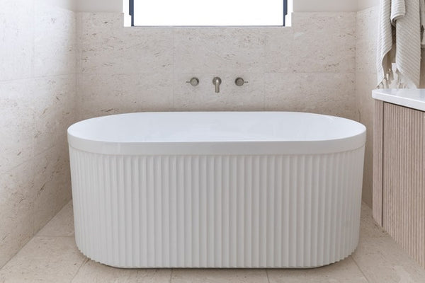 ADP Bronte Fluted Freestanding Bath - 1500mm Gloss or Matte White