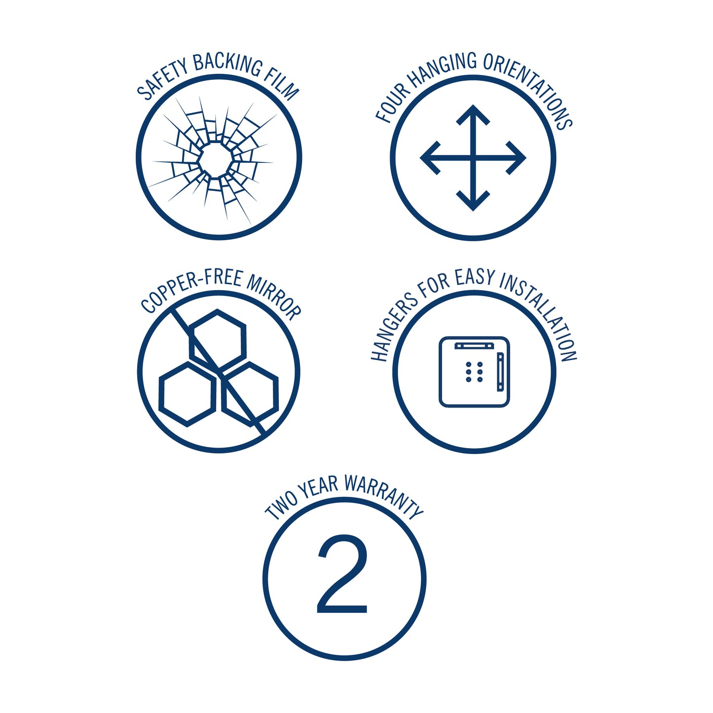 Thermogroup 1200x900x11mm D-Shaped Polished Edge Mirror with Demister (Hanger Fixings)