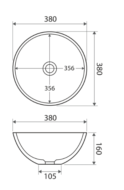 Fienza Lexy Cast Stone Above Counter Basin Matte White