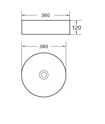 Ovia Art Achilles Matt White Textured Above Counter Basin 360mm