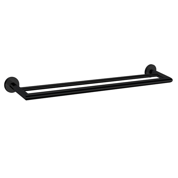 Nero DOLCE DOUBLE TOWEL RAIL 700MM Black