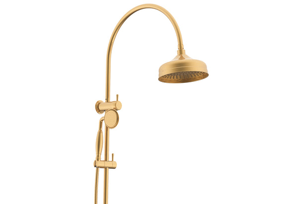 ADP Eternal Gooseneck Twin Shower Set Brushed Brass