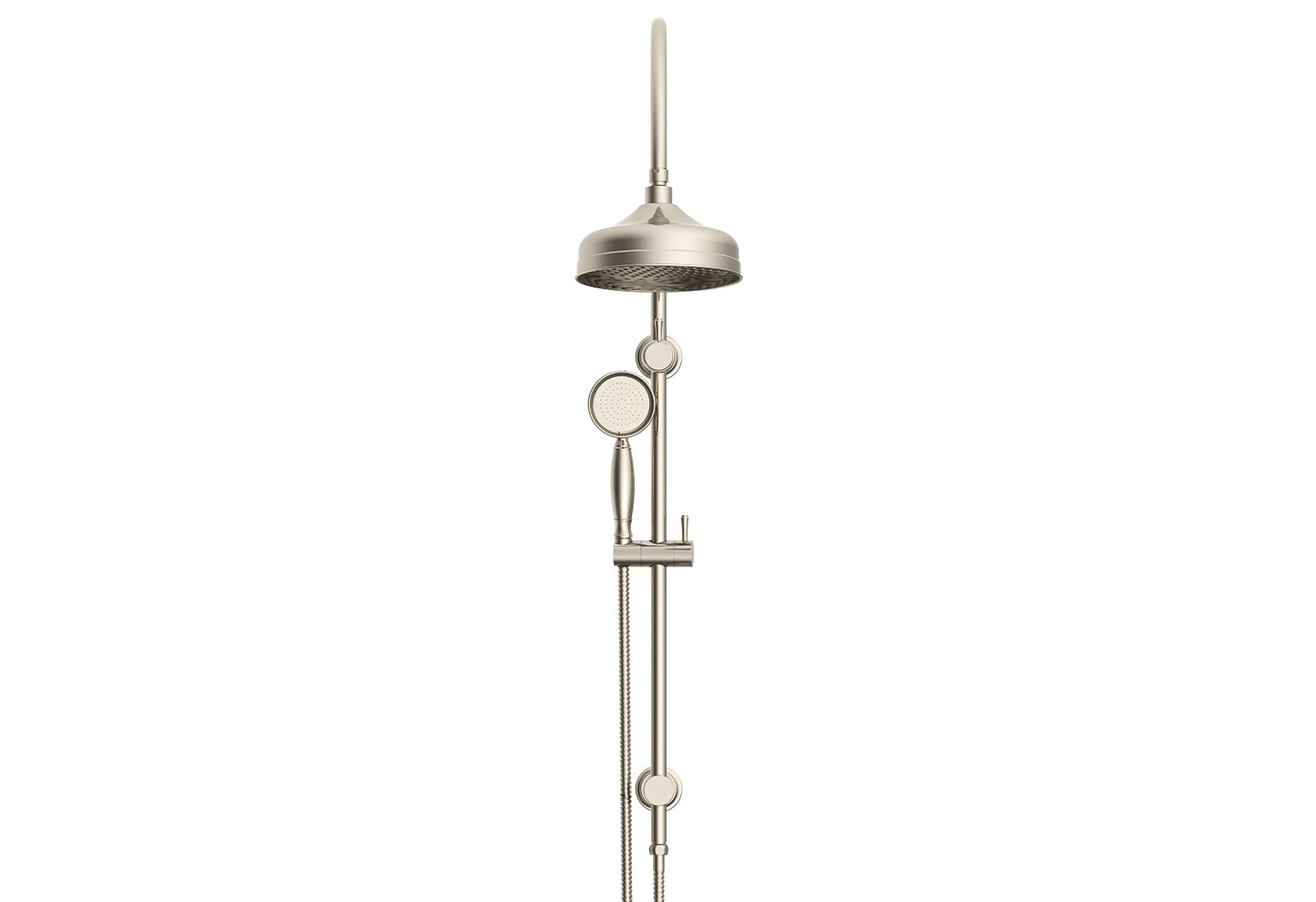 ADP Eternal Gooseneck Twin Shower Set Brushed Nickel