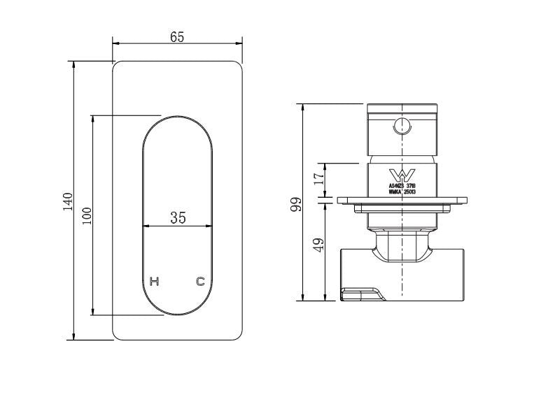 Modern National Eva Mini Shower Mixer - Chrome