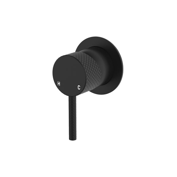 Fienza Axle Wall Mixer Small Round Plate - Matte Black