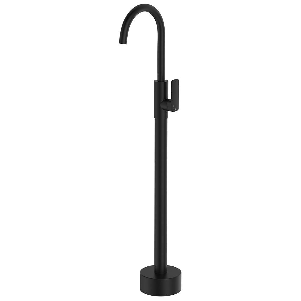 Fienza Tono Floor Mounted Basin/Bath Mixer, Matte Black
