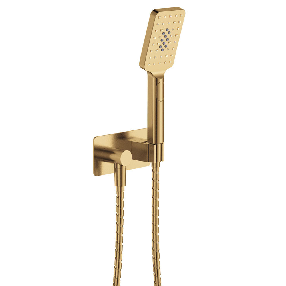Fienza Tono Hand Shower, Rectangular Plate, Brushed Gold (Urban Brass)
