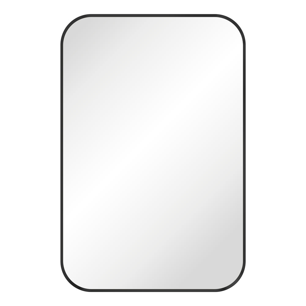 Fienza Tono Matte Black Soft Square Framed Mirror, 600 x 900mm