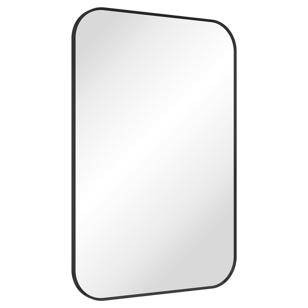 Fienza Tono Matte Black Soft Square Framed Mirror, 600 x 900mm