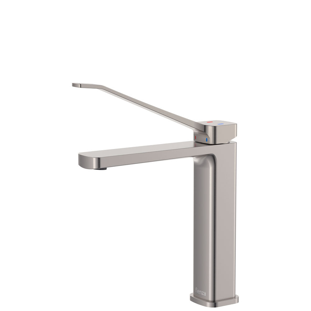 Fienza Tono Care Medium Basin Mixer, Brushed Nickel
