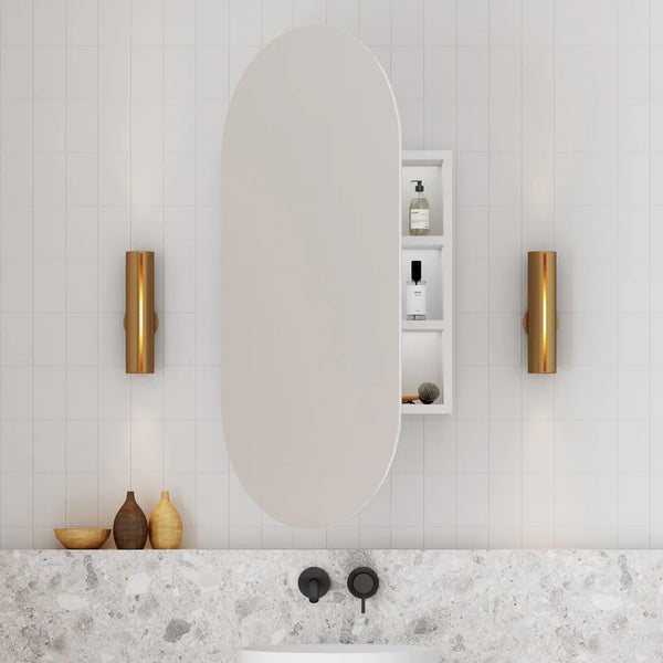 Ovia 900x600mm Pill Shaving Cabinet Matte White