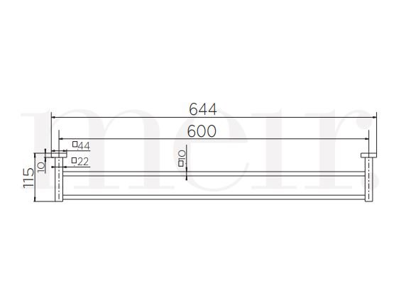 MEIR 600mm Square Double Matte Black Towel Rail (MR01)