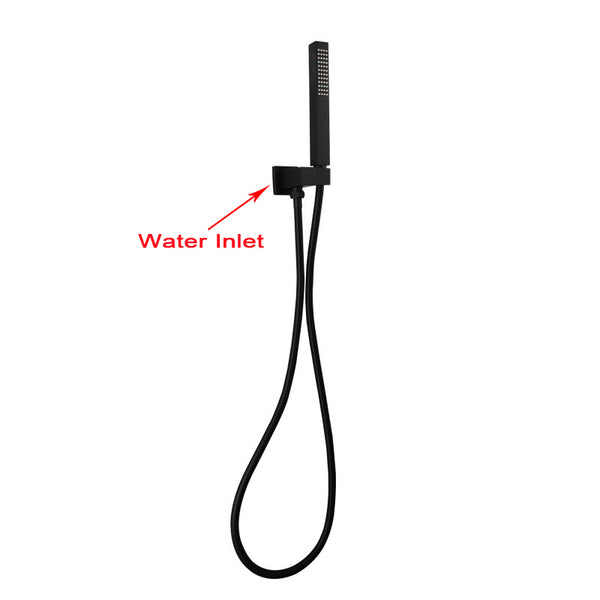 Aquaperla Square Aqua Black Hand held Shower Set