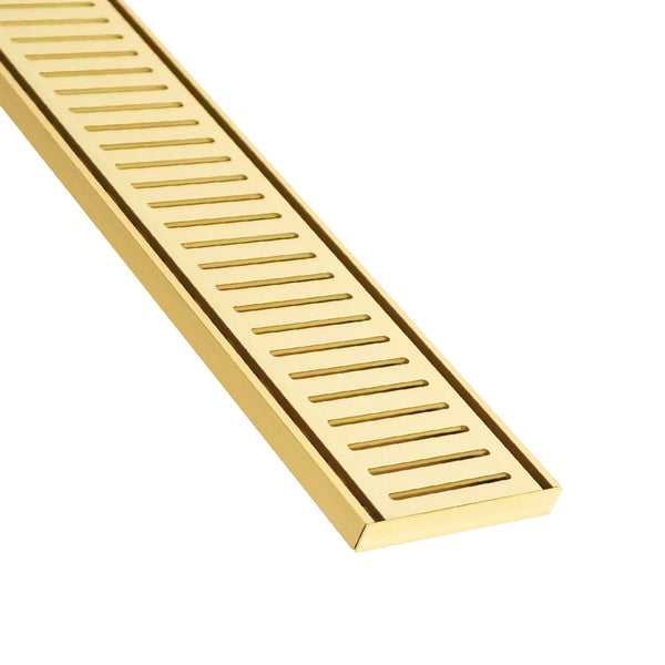 Lauxes NXT14 100 x 14mm Linear Drain Kit - Gold - 1m, 1.6m & 2m