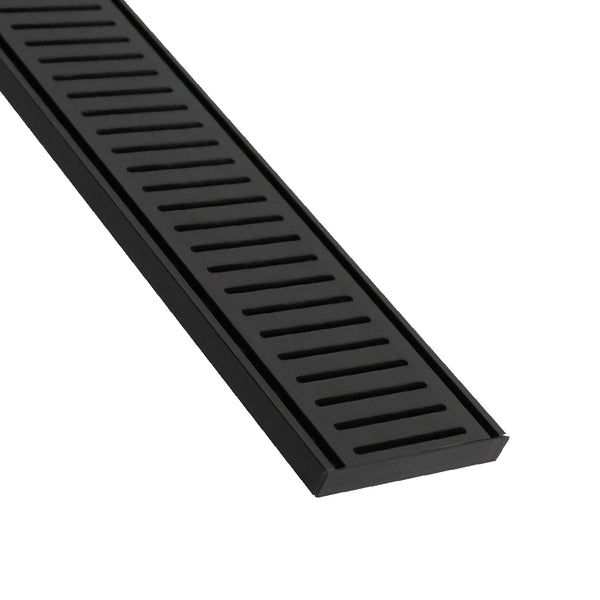 Lauxes NXT14 100 x 14mm Linear Drain Kit - Midnight (Black) - 1m, 1.6m & 2m