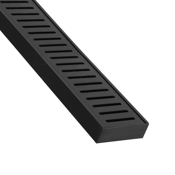 Lauxes Standard Floor Grate 70 x 23mm Linear Drain Kit - Midnight (Black) - 1m, 1.6m & 2m