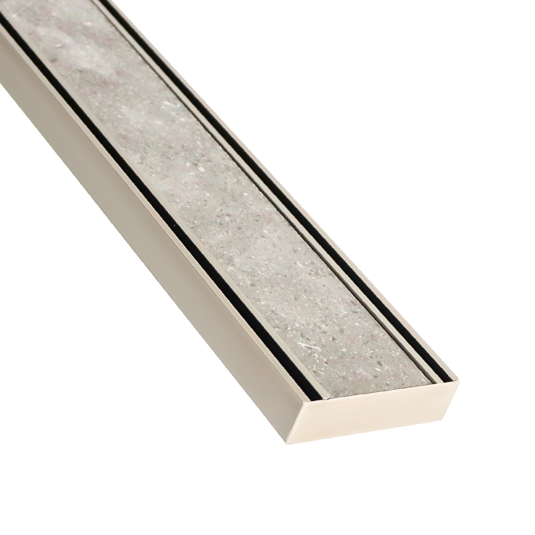 Lauxes STI26-BN tile insert grate with tile shown for illustration