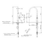 Greens Lustro Kontact Pull-Down Sink Mixer Brushed Brass